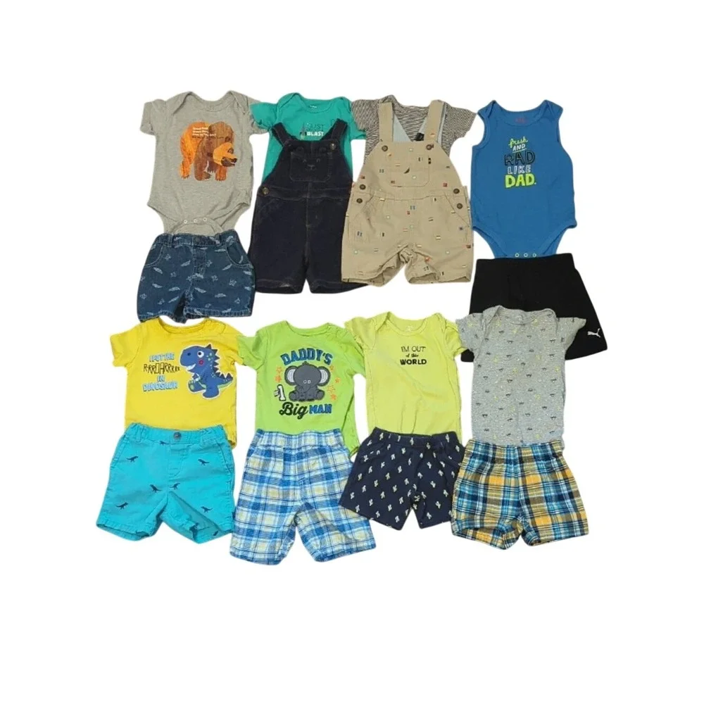 Baby‎ Boy 12-24M Bundle 8 Outfits Summer Shorts Bodysuits
